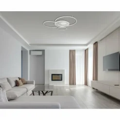 Luminaires Globo Lighting Éclairage Led|Invertina Plafonnier LED Argenté, 1 lumière, Télécommandes