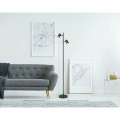 Luminaires Globo Lighting Lampadaires Et Lampes Sur Pied|James Lampadaire Gris, 2 lumières