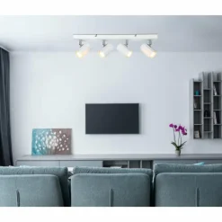 Luminaires Globo Lighting Spots Et Projecteurs|James Plafonnier, Spot de plafond, Applique murale, Spot mural Blanc, 4 lumières