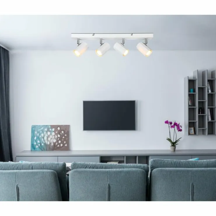 Luminaires Globo Lighting Spots Et Projecteurs|James Plafonnier, Spot de plafond, Applique murale, Spot mural Blanc, 4 lumières