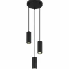 Luminaires Globo Lighting Suspensions|James Suspension Noir, 3 lumières