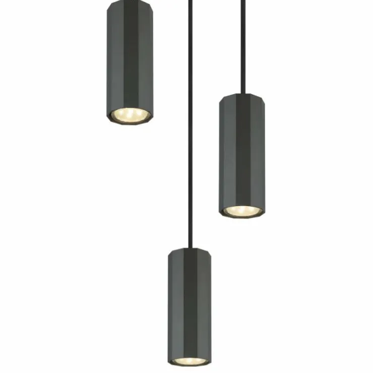 Luminaires Globo Lighting Suspensions|James Suspension Gris, 3 lumières