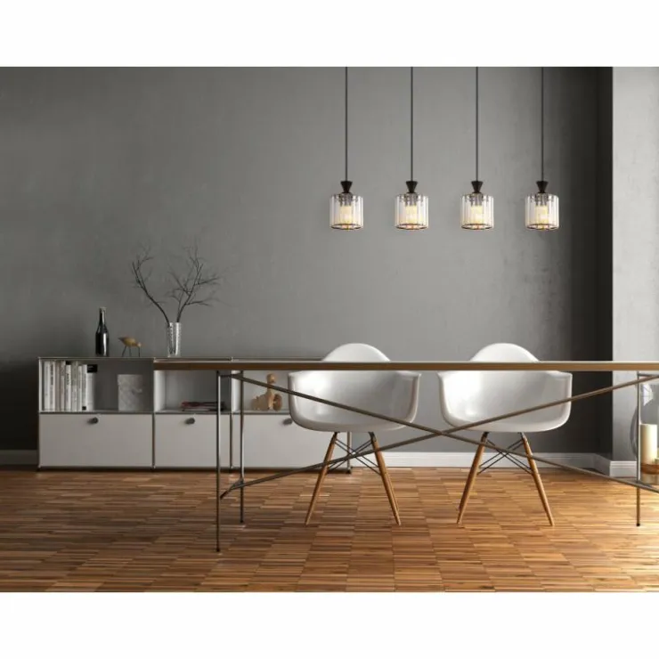 Luminaires Globo Lighting Suspensions|Jordana Suspension Noir, 4 lumières