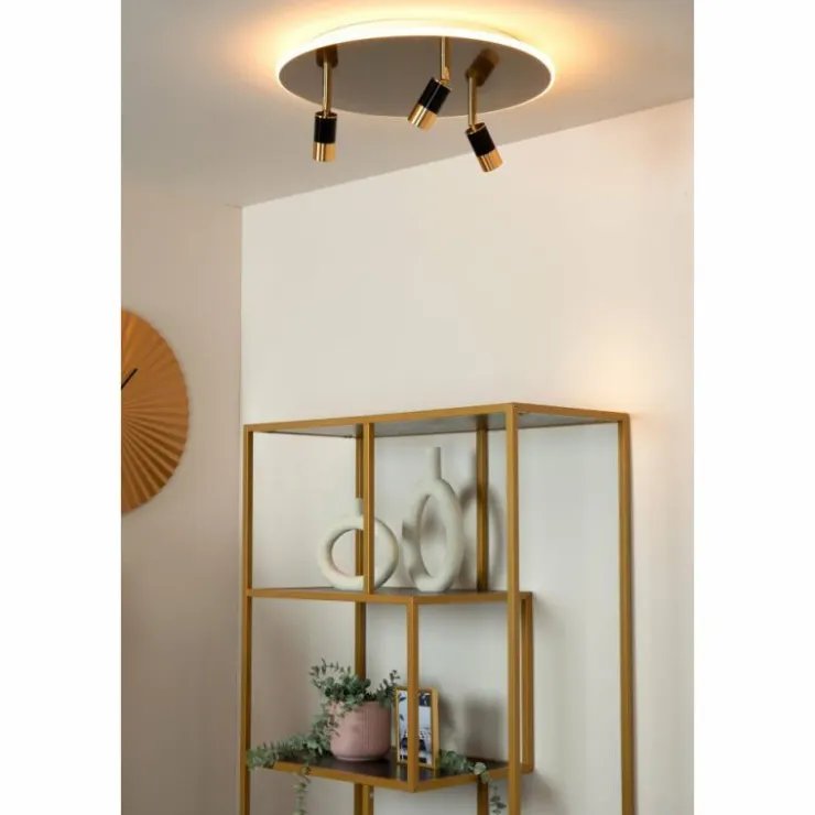 Luminaires Lucide Éclairage Led|JUBEL Plafonnier LED Laiton, 3 lumières