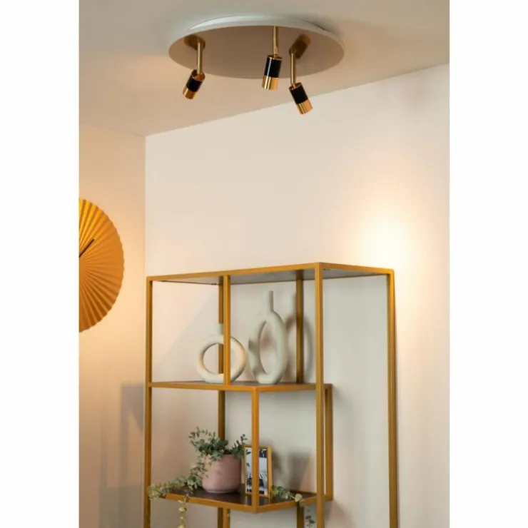 Luminaires Lucide Éclairage Led|JUBEL Plafonnier LED Laiton, 3 lumières