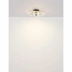 Karen Ventilateur de plafond lumineux Luminaires Globo Lighting LED Écru, Noir, 1 lumière, Télécommandes