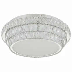 Luminaires Globo Lighting Éclairage Led|Klara Plafonnier LED Chrome, 1 lumière, Télécommandes