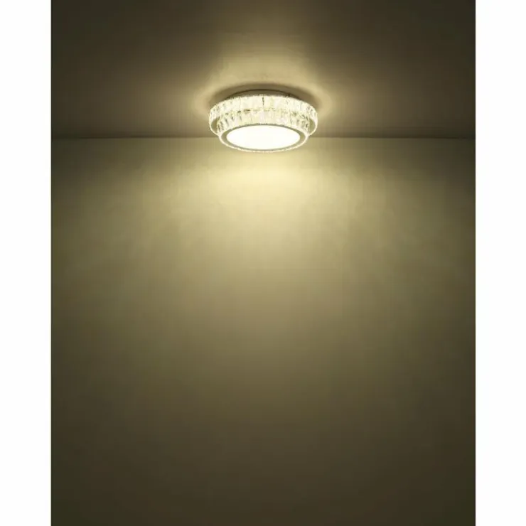 Luminaires Globo Lighting Éclairage Led|Klara Plafonnier LED Chrome, 1 lumière, Télécommandes