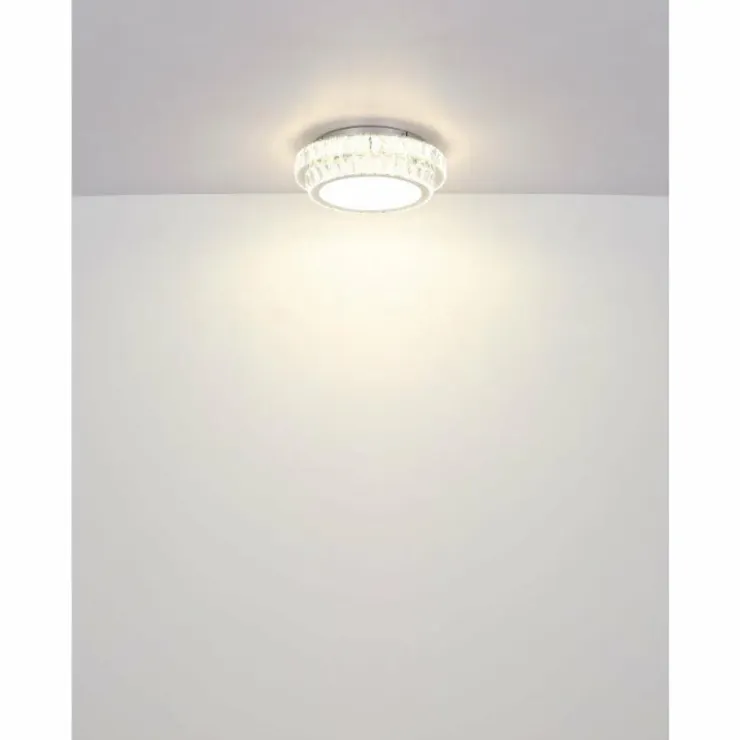 Luminaires Globo Lighting Éclairage Led|Klara Plafonnier LED Chrome, 1 lumière, Télécommandes
