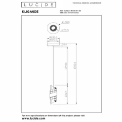 Luminaires Lucide Éclairage Led|KLIGANDE Suspension LED Noir, 1 lumière