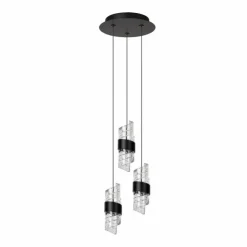 Luminaires Lucide Éclairage Led|KLIGANDE Suspension LED Noir, 3 lumières