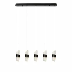 Luminaires Lucide Suspensions|KLIGANDE Suspension LED Noir, 5 lumières