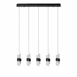 Luminaires Lucide Suspensions|KLIGANDE Suspension LED Noir, 5 lumières