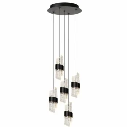 Luminaires Lucide Suspensions|KLIGANDE Suspension LED Noir, 5 lumières