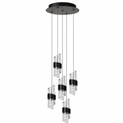 Luminaires Lucide Suspensions|KLIGANDE Suspension LED Noir, 5 lumières