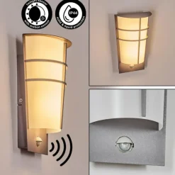 Lamarche Lampe murale d´extérieur, Applique murale LED Gris, 2 lumières, Détecteur de mouvement