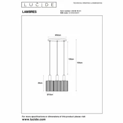 Luminaires Lucide Suspensions|LAMBRES Suspension Sable, 3 lumières