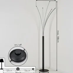 Lampadaire Bakersfield LED Noir, Blanc, 1 lumière