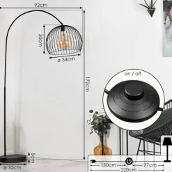 hofstein Lampadaires Et Lampes Sur Pied|Lampadaire Espairo Noir, 1 lumière