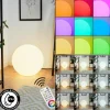 Lampadaire Loural LED Nickel mat, 1 lumière, Télécommandes, Changeur de couleurs