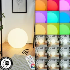 Lampadaire Loural LED Nickel mat, 1 lumière, Télécommandes, Changeur de couleurs