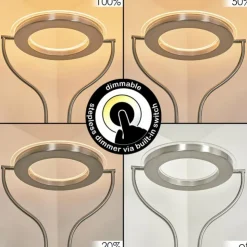 hofstein Lampadaires Et Lampes Sur Pied|Lampadaire à vasque Plouescat LED Nickel mat, 2 lumières
