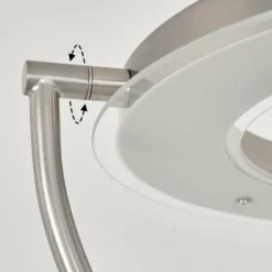 hofstein Lampadaires Et Lampes Sur Pied|Lampadaire à vasque Plouescat LED Nickel mat, 2 lumières