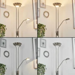 hofstein Lampadaires Et Lampes Sur Pied|Lampadaire à vasque Rom Nickel mat, 2 lumières