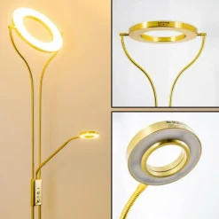 hofstein Éclairage Led|Lampadaire à vasque Donna LED Laiton, 2 lumières