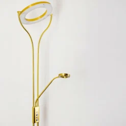 hofstein Éclairage Led|Lampadaire à vasque Donna LED Laiton, 2 lumières