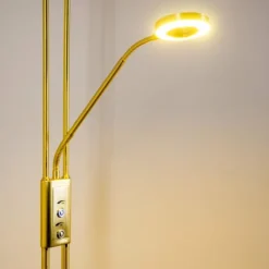 hofstein Éclairage Led|Lampadaire à vasque Donna LED Laiton, 2 lumières