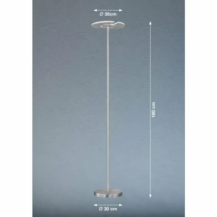 Luminaires Fischer & Honsel Éclairage Led|Lampadaire à vasque Fischer & Honsel Dent LED Nickel mat, 1 lumière
