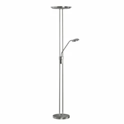 Luminaires Fischer & Honsel Lampadaires Et Lampes Sur Pied|Lampadaire à vasque Fischer & Honsel Driva LED Nickel mat, 1 lumière