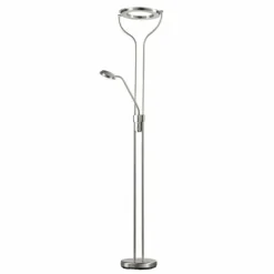 Luminaires Fischer & Honsel Lampadaires Et Lampes Sur Pied|Lampadaire à vasque Fischer & Honsel Davos LED Nickel mat, 1 lumière