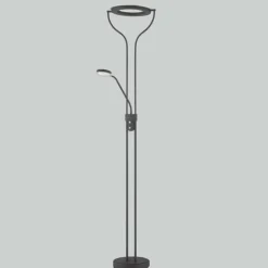 Luminaires Fischer & Honsel Éclairage Led|Lampadaire à vasque Fischer & Honsel Davos LED Noir, 1 lumière