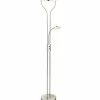 Luminaires Globo Lighting Lampadaires Et Lampes Sur Pied|Lampadaire à vasque Globo LED Nickel mat, 2 lumières