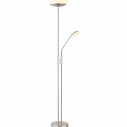 Luminaires Globo Lighting Lampadaires Et Lampes Sur Pied|Lampadaire à vasque Globo GANINA LED Nickel mat, 1 lumière