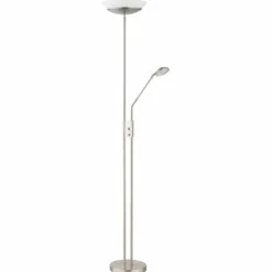 Luminaires Globo Lighting Lampadaires Et Lampes Sur Pied|Lampadaire à vasque Globo GANINA LED Nickel mat, 1 lumière