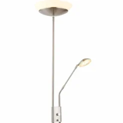 Luminaires Globo Lighting Lampadaires Et Lampes Sur Pied|Lampadaire à vasque Globo GANINA LED Nickel mat, 1 lumière