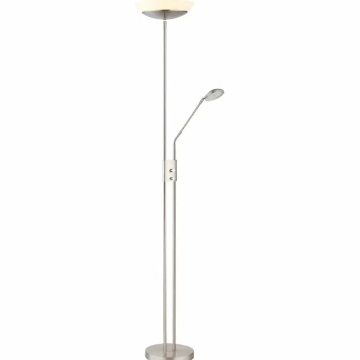 Luminaires Globo Lighting Lampadaires Et Lampes Sur Pied|Lampadaire à vasque Globo GANINA LED Nickel mat, 1 lumière