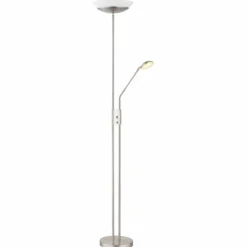 Luminaires Globo Lighting Lampadaires Et Lampes Sur Pied|Lampadaire à vasque Globo GANINA LED Nickel mat, 1 lumière