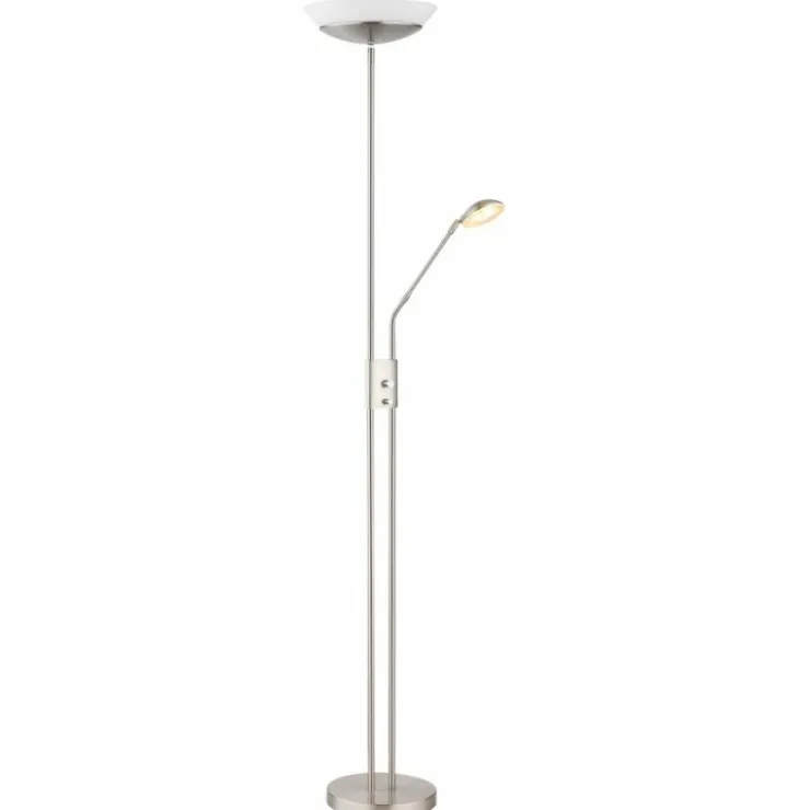 Luminaires Globo Lighting Lampadaires Et Lampes Sur Pied|Lampadaire à vasque Globo GANINA LED Nickel mat, 1 lumière