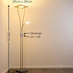 hofstein Éclairage Led|Lampadaire à vasque KIMBA LED Nickel mat, 3 lumières