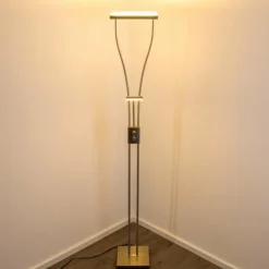hofstein Éclairage Led|Lampadaire à vasque KIMBA LED Nickel mat, 3 lumières