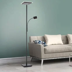Luminaires Leuchten Direkt Éclairage Led|Lampadaire à vasque Leuchten-Direkt HANS LED Noir, 2 lumières