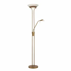 Luminaires Leuchten Direkt Lampadaires Et Lampes Sur Pied|Lampadaire à vasque Leuchten-Direkt ZAHARA LED Vieux laiton, 2 lumières