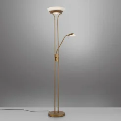 Luminaires Leuchten Direkt Lampadaires Et Lampes Sur Pied|Lampadaire à vasque Leuchten-Direkt ZAHARA LED Vieux laiton, 2 lumières