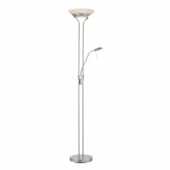Luminaires Leuchten Direkt Éclairage Led|Lampadaire à vasque Leuchten-Direkt ZAHARA LED Acier brossé, 2 lumières