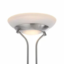 Luminaires Leuchten Direkt Éclairage Led|Lampadaire à vasque Leuchten-Direkt ZAHARA LED Acier brossé, 2 lumières