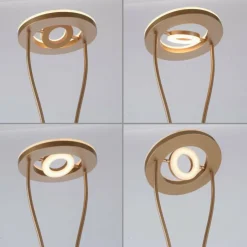 Luminaires Leuchten Direkt Lampadaires Et Lampes Sur Pied|Lampadaire à vasque Leuchten-Direkt HELIA LED Laiton, 3 lumières
